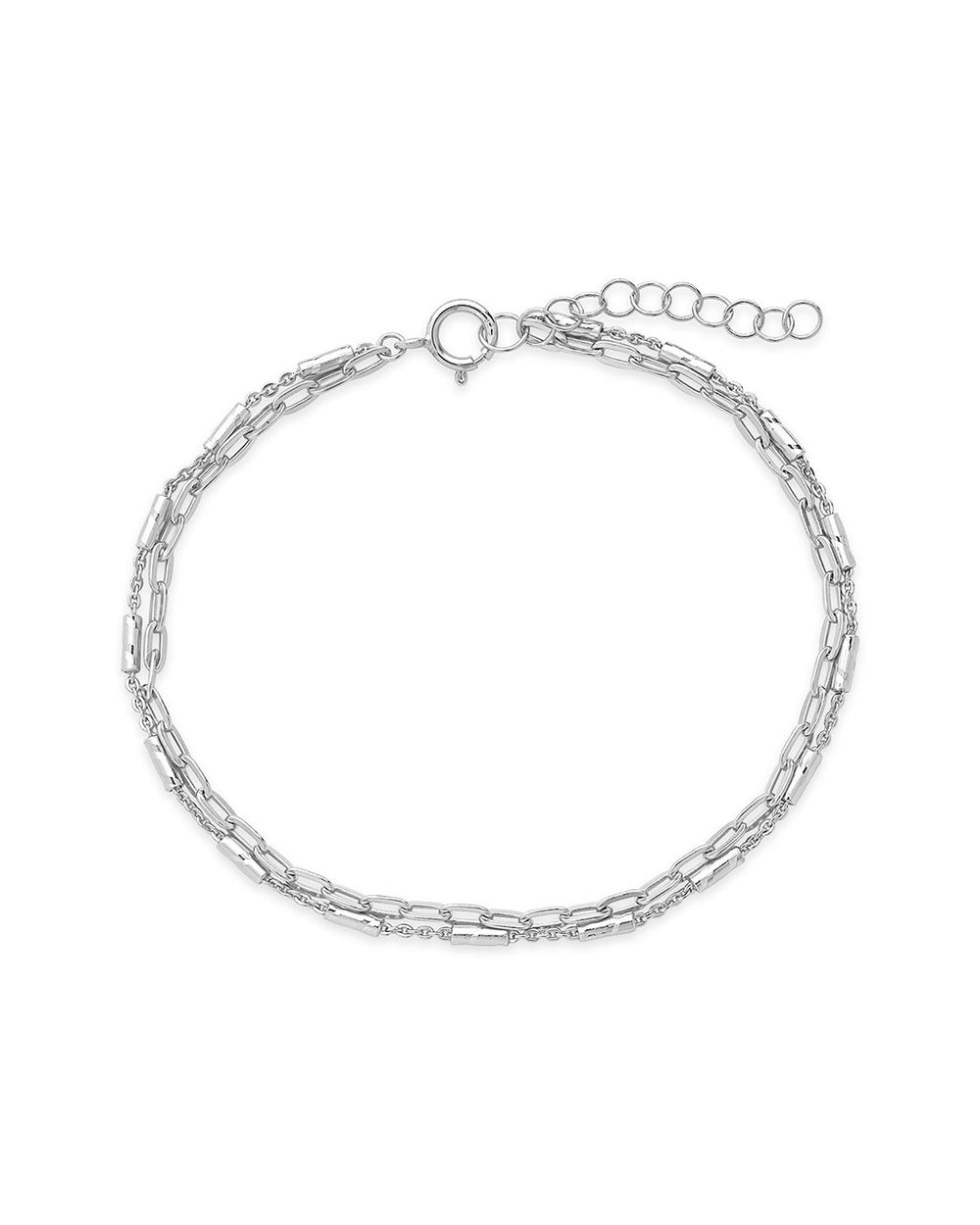 Sterling Silver Delicate 2 Layer Chain Bracelet Bracelet Sterling Forever Silver