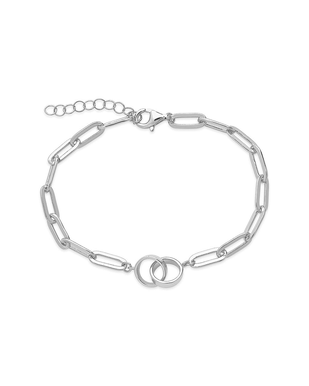 Sterling Silver Interlocking Circles Chain Link Bracelet Bracelet Sterling Forever Silver