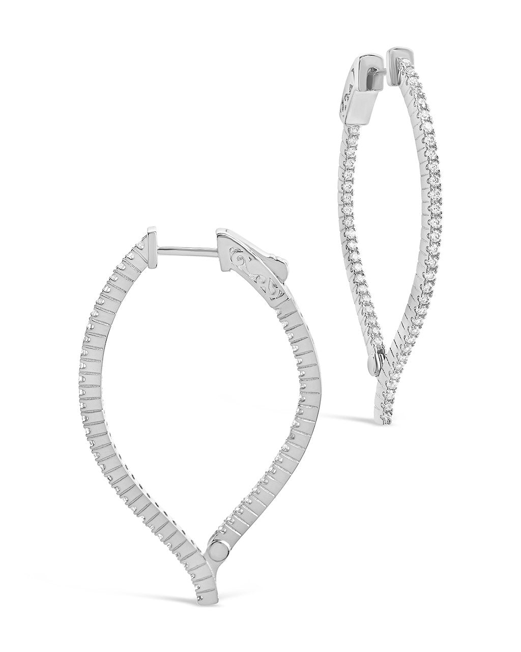 CZ Inside Out Teardrop Drop Earrings - Sterling Forever