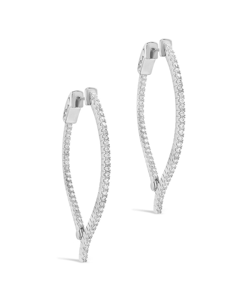 CZ Inside Out Teardrop Drop Earrings - Sterling Forever