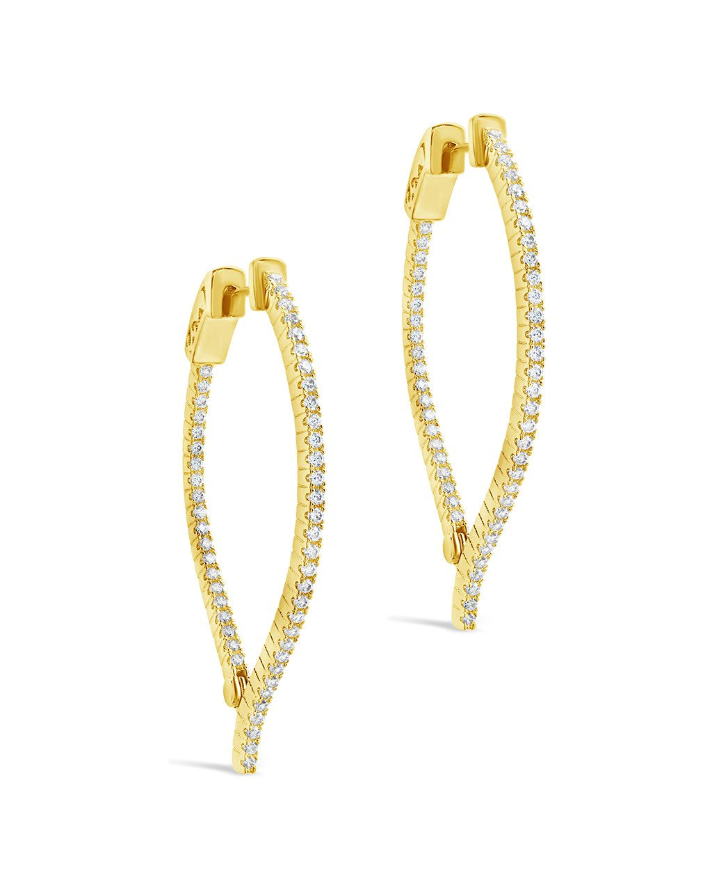CZ Inside Out Teardrop Drop Earrings - Sterling Forever