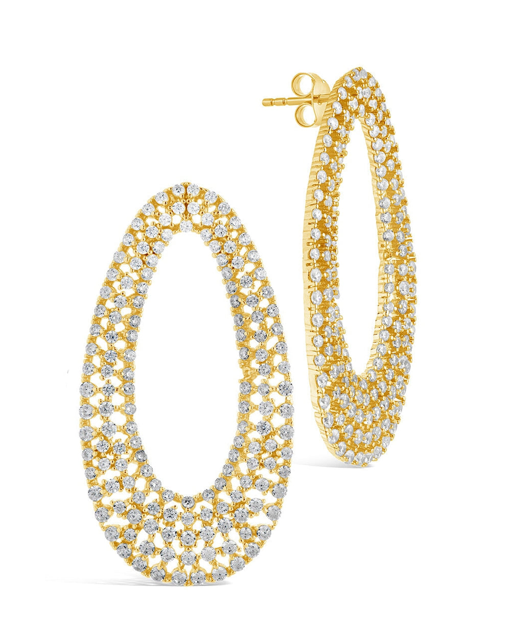 Olivia Oval Studs Earring Sterling Forever Gold