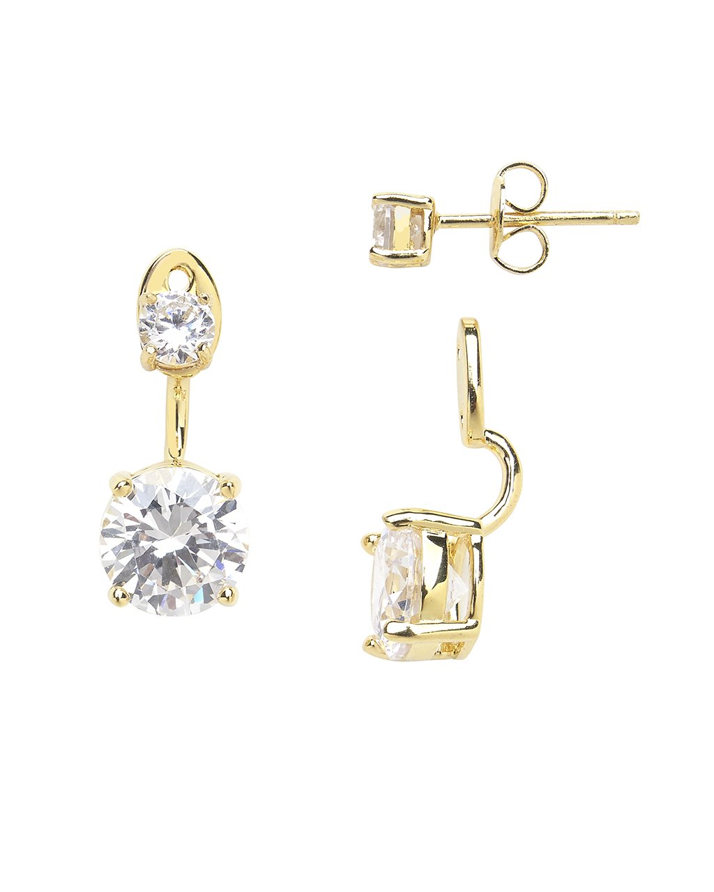 Brilliant CZ Stud Jacket Earrings - Sterling Forever
