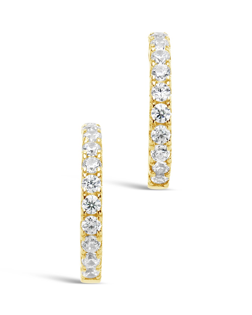 Sterling Silver Delicate Pave CZ Micro Hoops - Sterling Forever