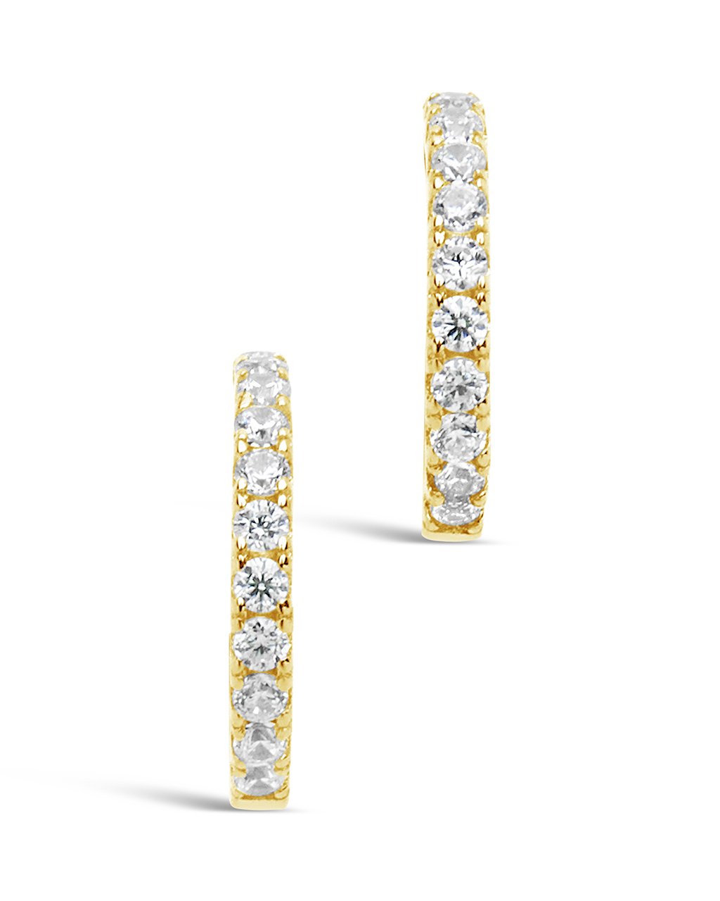 Sterling Silver Delicate Pave CZ Micro Hoops - Sterling Forever
