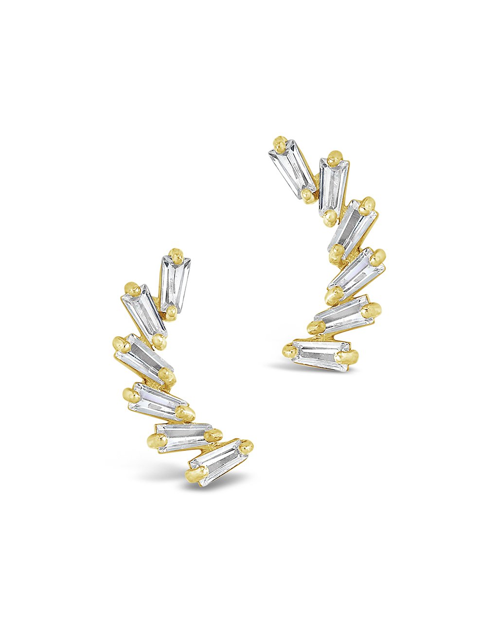 14K Gold Vermeil CZ Plume Studs - Sterling Forever