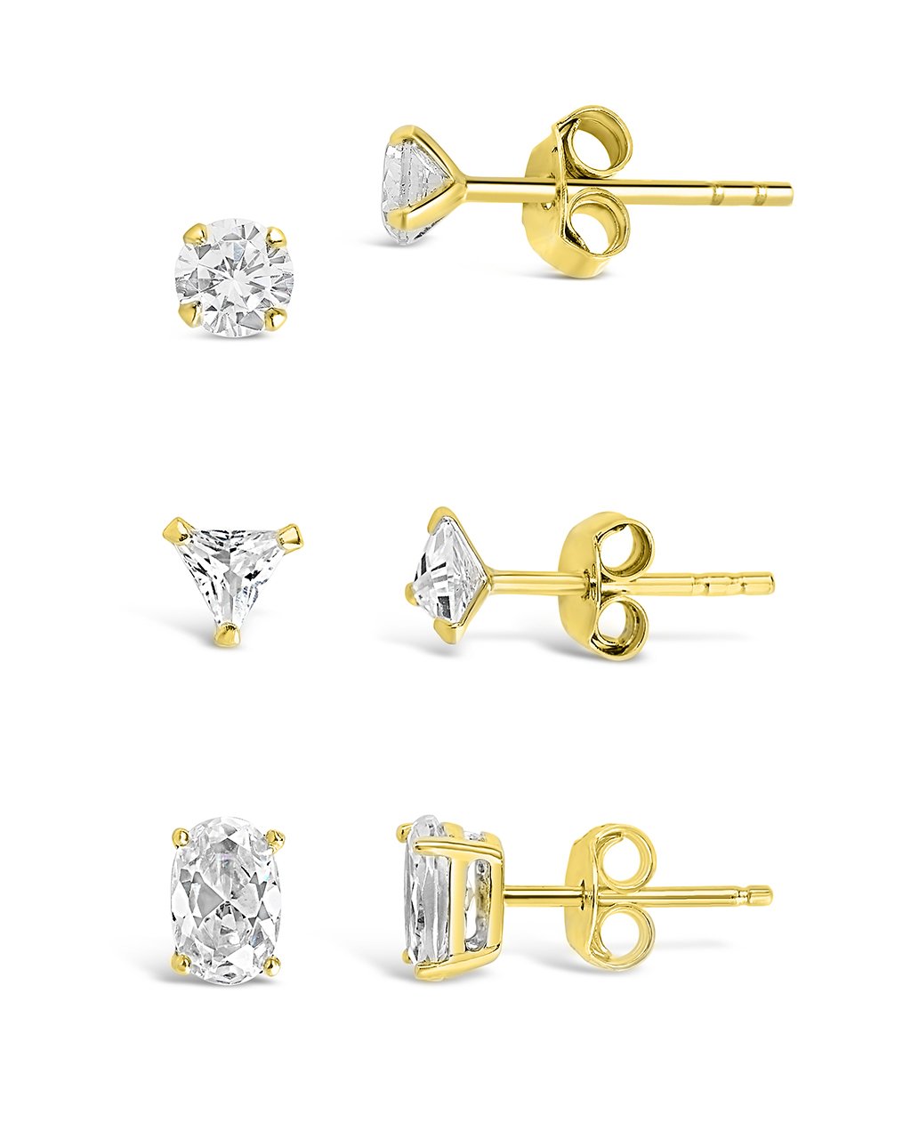 Sterling Silver Everyday CZ Stud Set of 3 - Sterling Forever