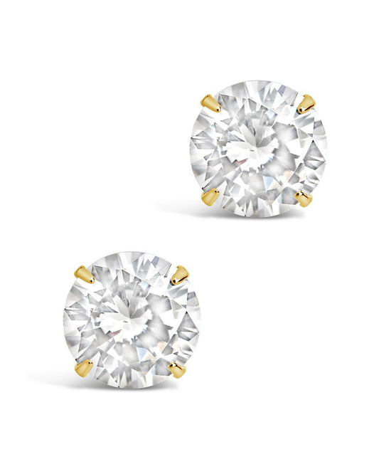 Sterling Silver 8mm CZ Studs Earring Sterling Forever Gold