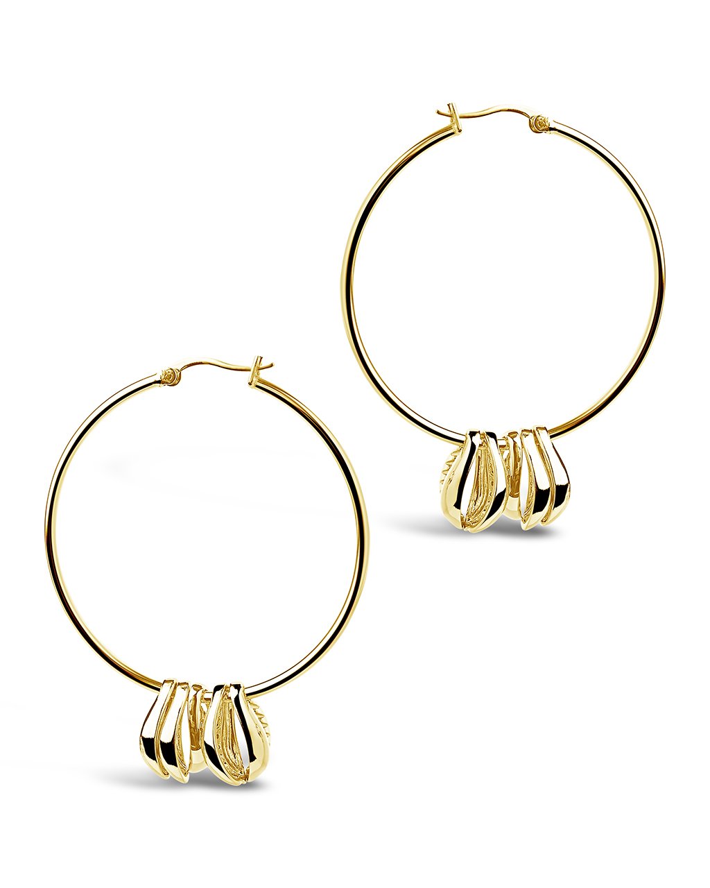 Puka Shell Charm Hoops - Sterling Forever
