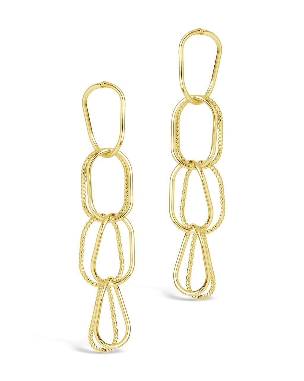 Textured Link Drop Earrings - Sterling Forever