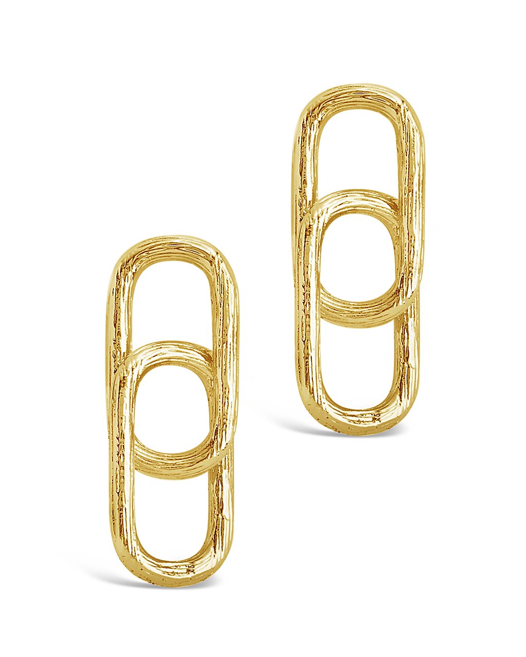 Textured Chain Link Earrings - Sterling Forever