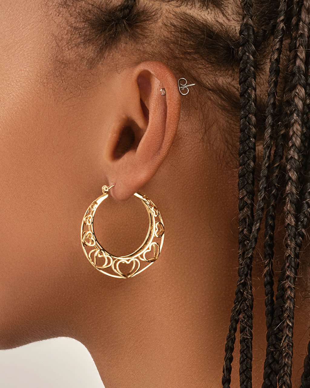 Cut Out Heart Hoops Earring Sterling Forever 