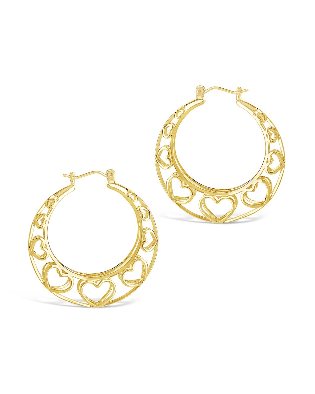 Cut Out Heart Hoops - Sterling Forever