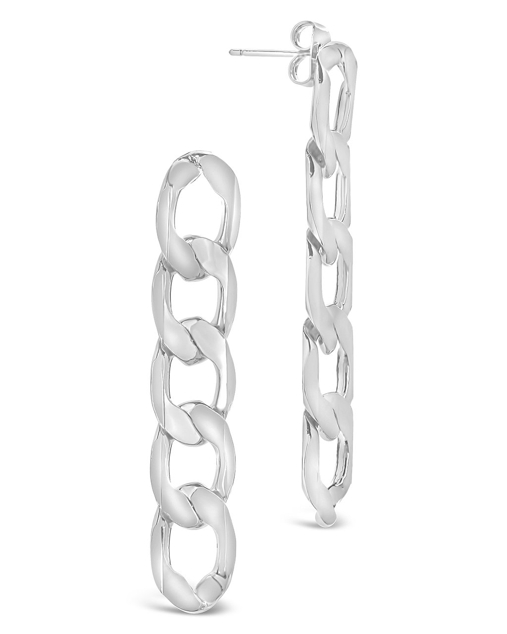 Flat Link Dangle Earrings - Sterling Forever