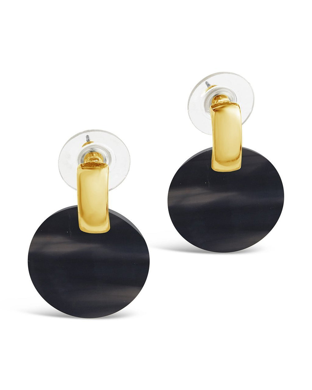 SHINE by Sterling Forever Circle Resin Stud Earrings Earring SHINE by Sterling Forever Stormy 