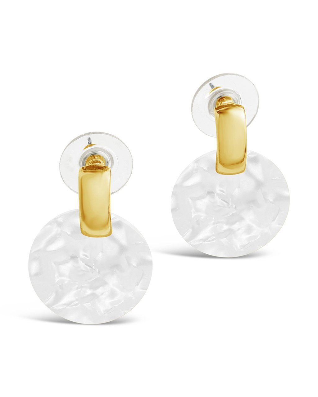 SHINE by Sterling Forever Circle Resin Stud Earrings Earring SHINE by Sterling Forever White