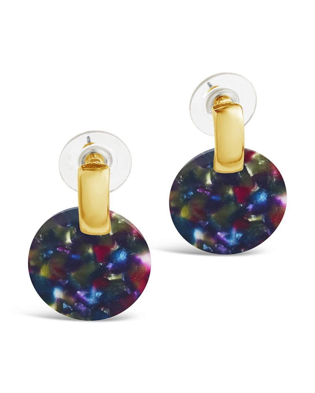 SHINE by Sterling Forever Circle Resin Stud Earrings Earring SHINE by Sterling Forever Kaleidoscope