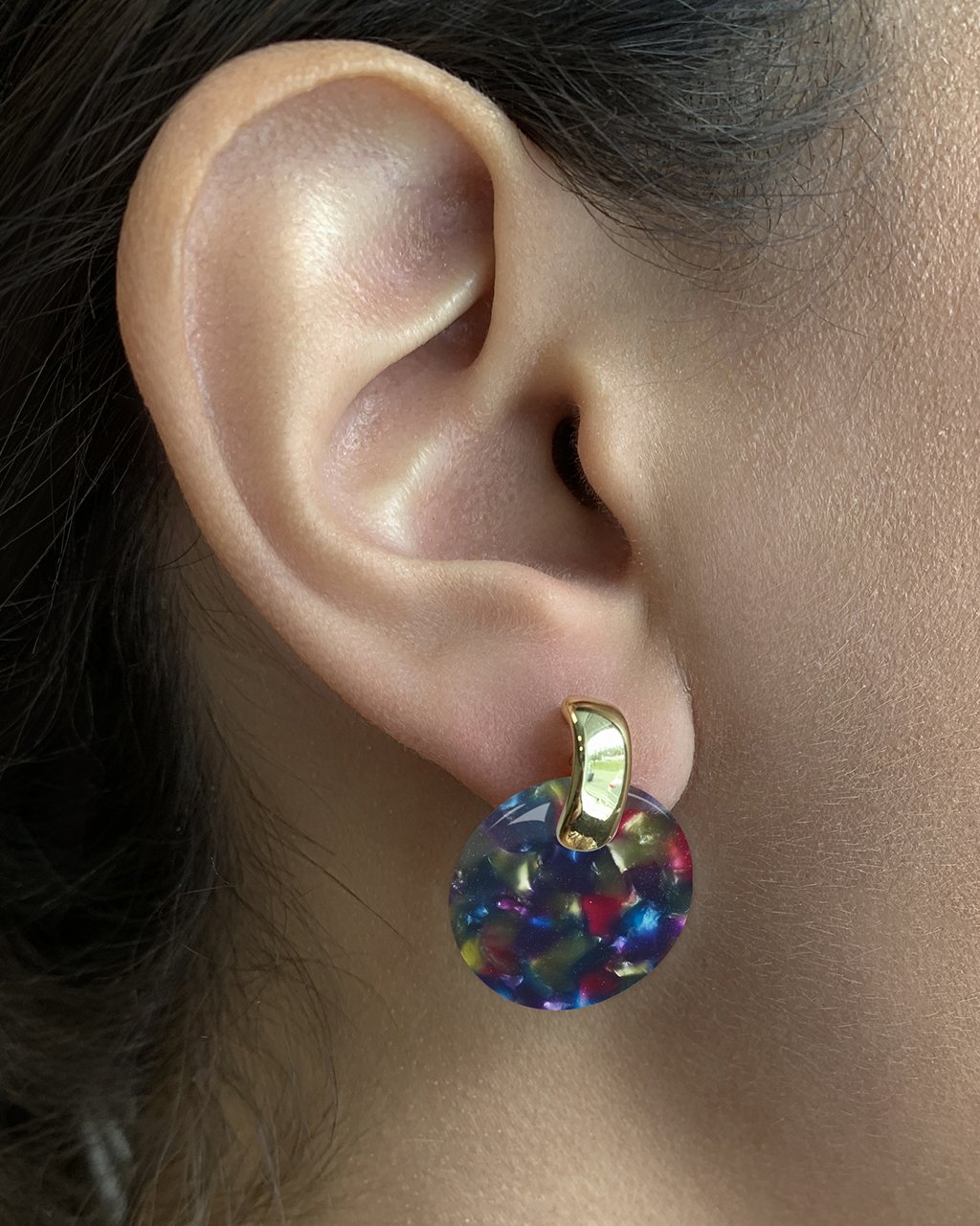 SHINE by Sterling Forever Circle Resin Stud Earrings Earring SHINE by Sterling Forever