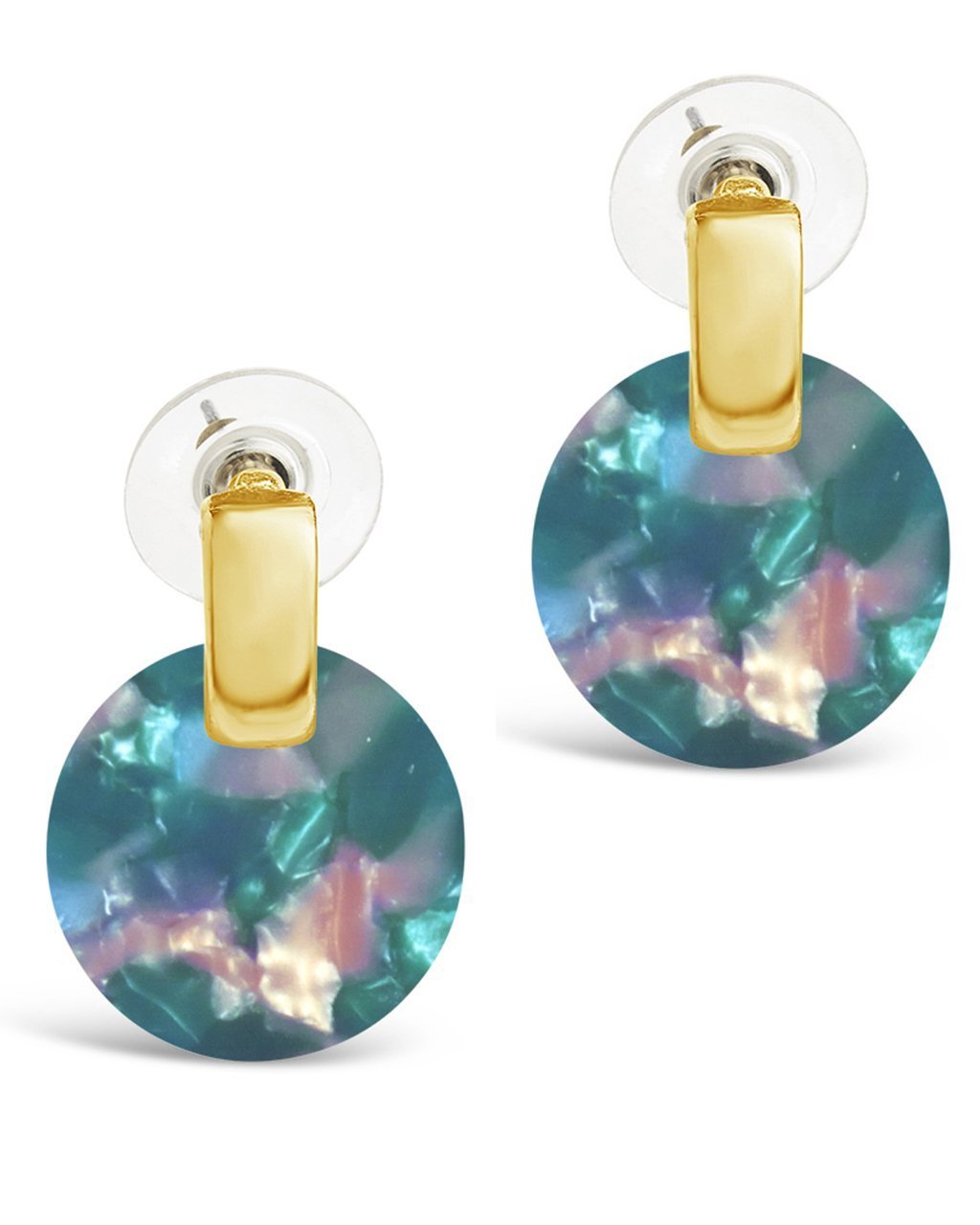 SHINE by Sterling Forever Circle Resin Stud Earrings Earring SHINE by Sterling Forever Rubble
