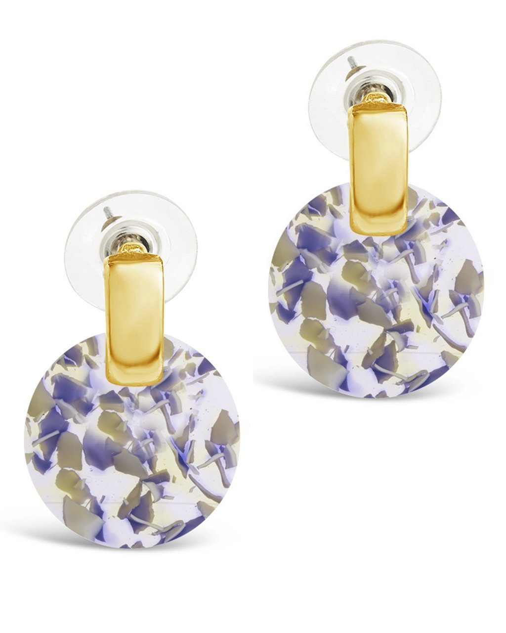 SHINE by Sterling Forever Circle Resin Stud Earrings Earring SHINE by Sterling Forever Blue Iris