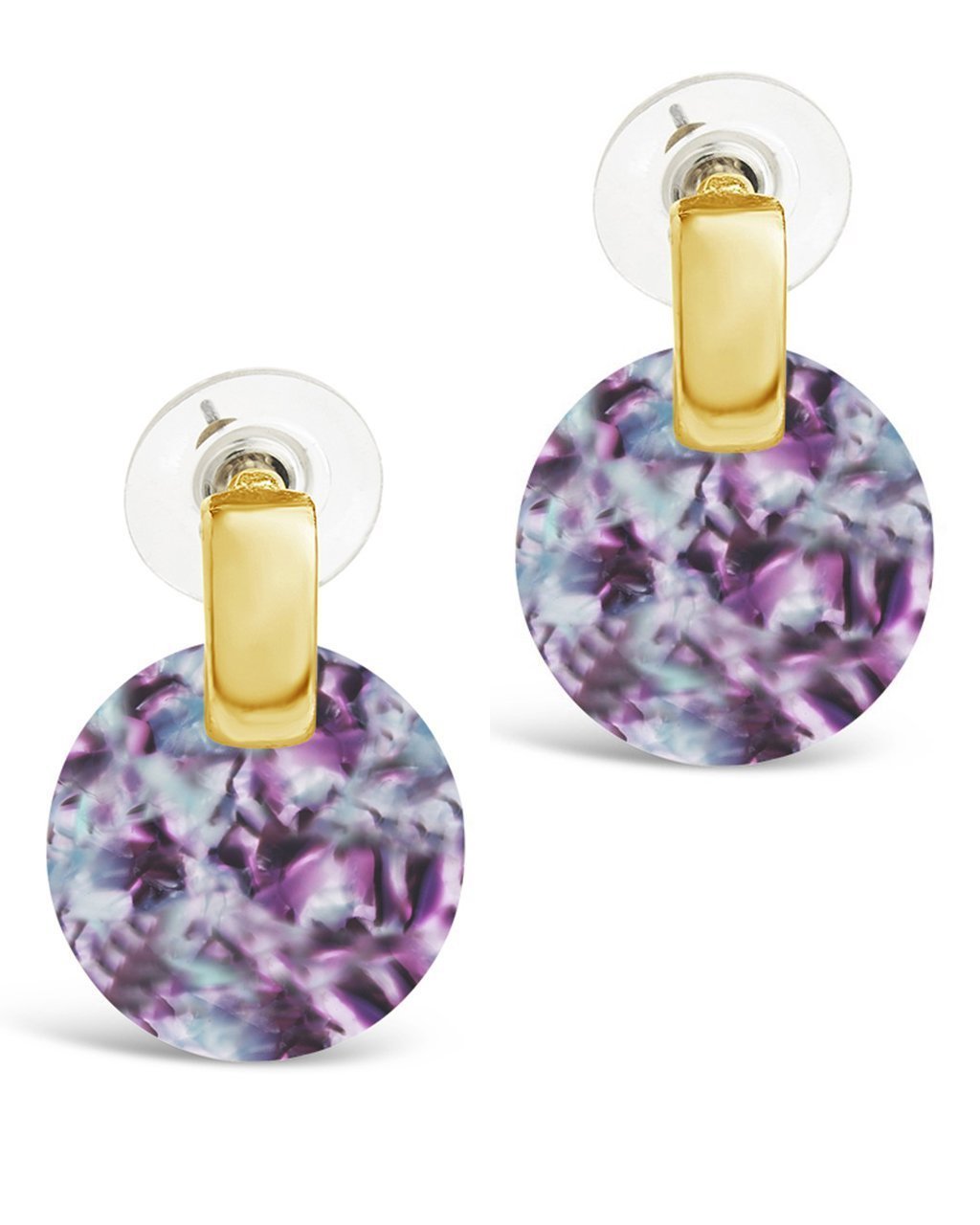 SHINE by Sterling Forever Circle Resin Stud Earrings Earring SHINE by Sterling Forever Water Lily
