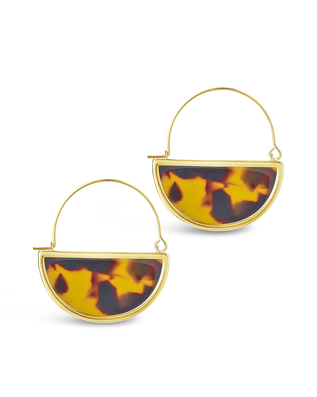 Resin Half Moon Dangle Earrings - Sterling Forever