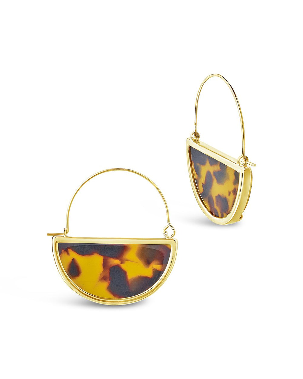 Resin Half Moon Dangle Earrings - Sterling Forever