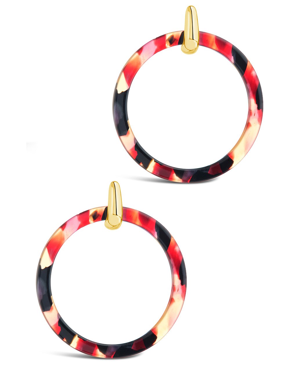 1.75" Circle Resin Stud Drops Earring Sterling Forever