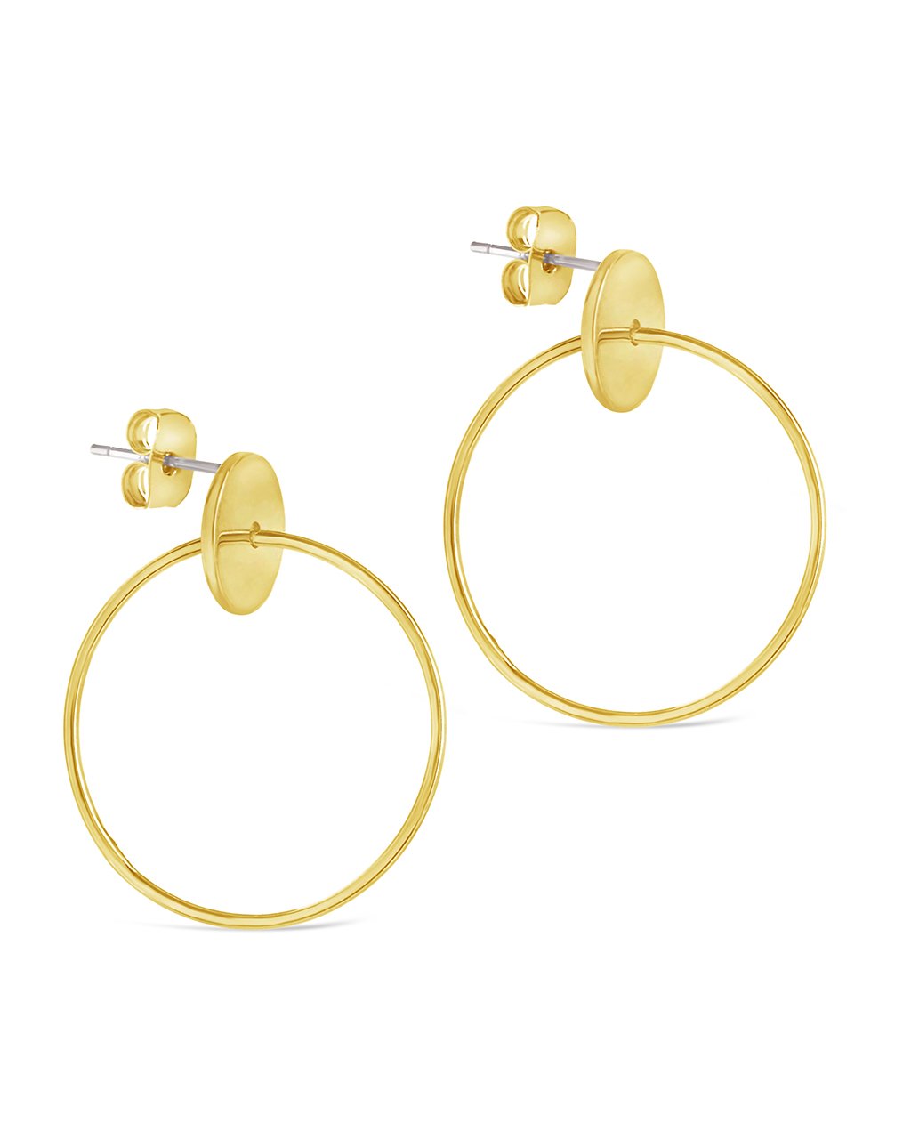 Solid Circle Stud Drop Earrings - Sterling Forever