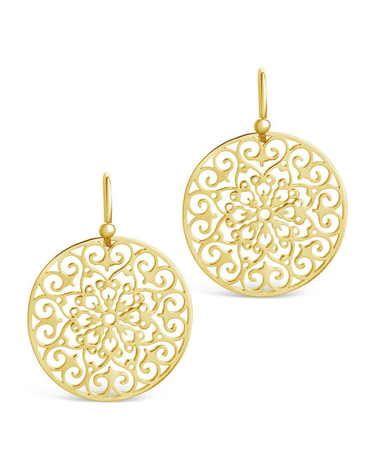 Round Filigree Dangle Earrings - Sterling Forever