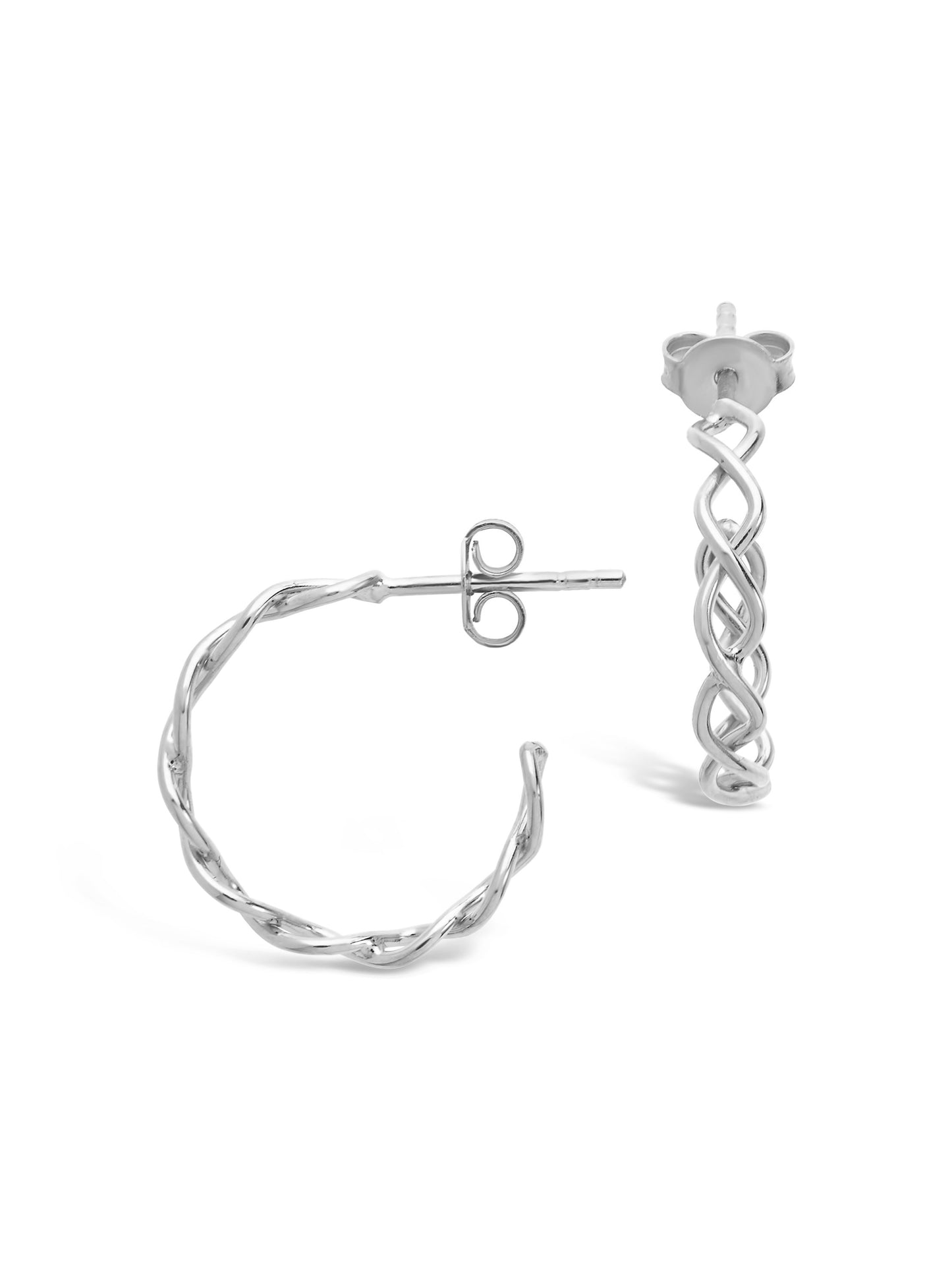 Sterling Silver Open Rope Hoop Earrings - Sterling Forever