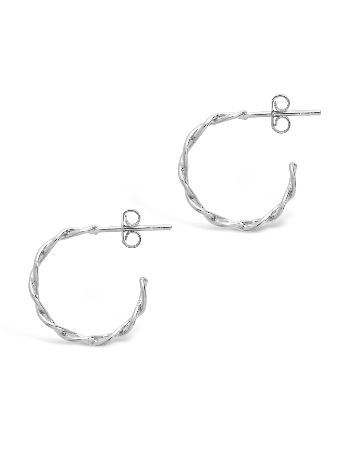 Sterling Silver Open Rope Hoop Earrings - Sterling Forever