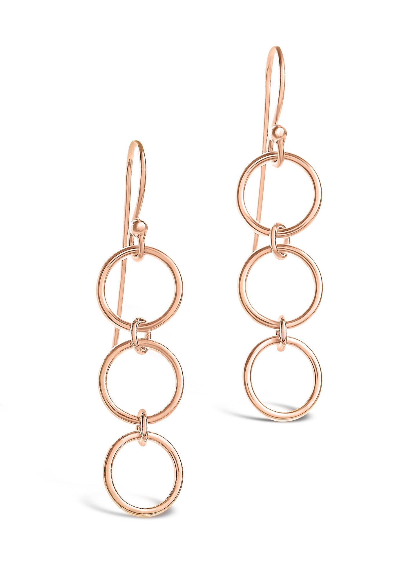 Sterling Silver Triple Circle Drop Earrings - Sterling Forever