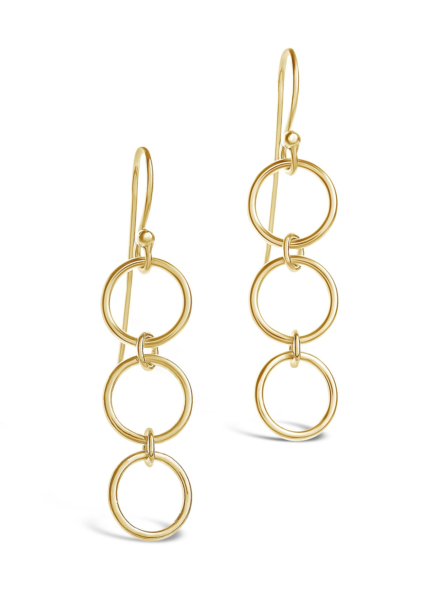 Sterling Silver Triple Circle Drop Earrings - Sterling Forever