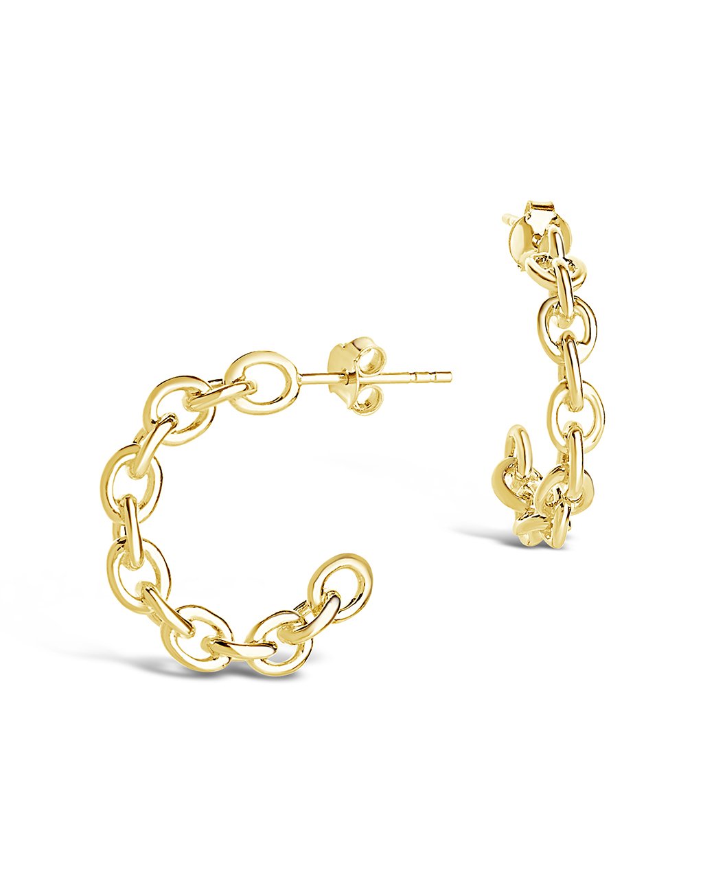 Sterling Silver Delicate Chain Hoop Earrings - Sterling Forever