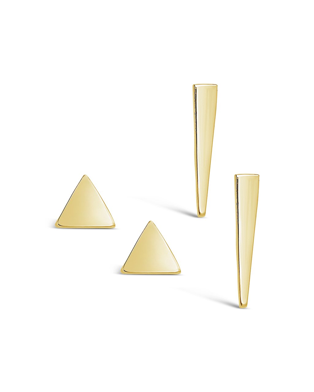 Sterling Silver Triangle Stud Earring Set of 2 - Sterling Forever