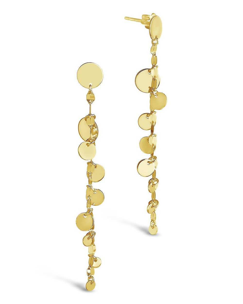 Sterling Silver Graduated Disk Drop Studs Earring Sterling Forever