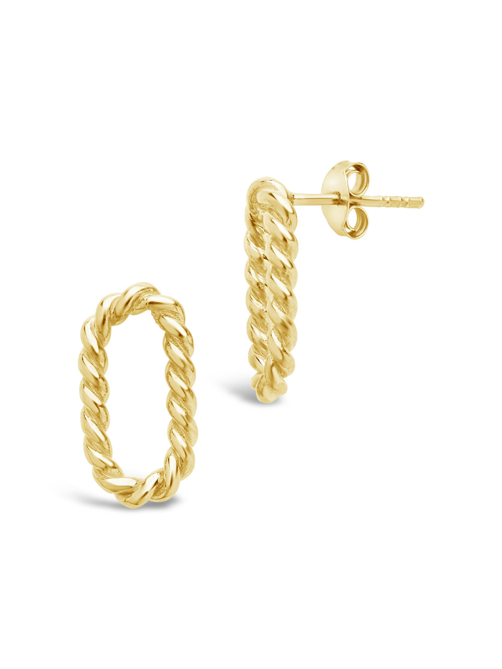 Sterling Silver Braided Oval Studs Earring Sterling Forever