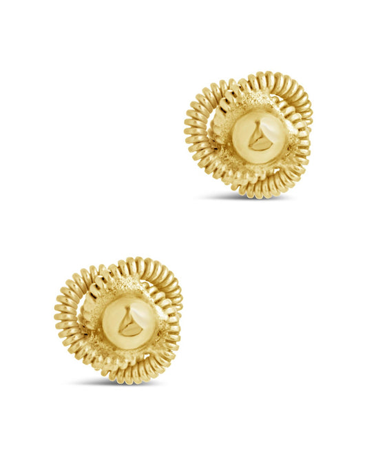 Sterling Silver Braided Knot & Sphere Studs Earring Sterling Forever Gold