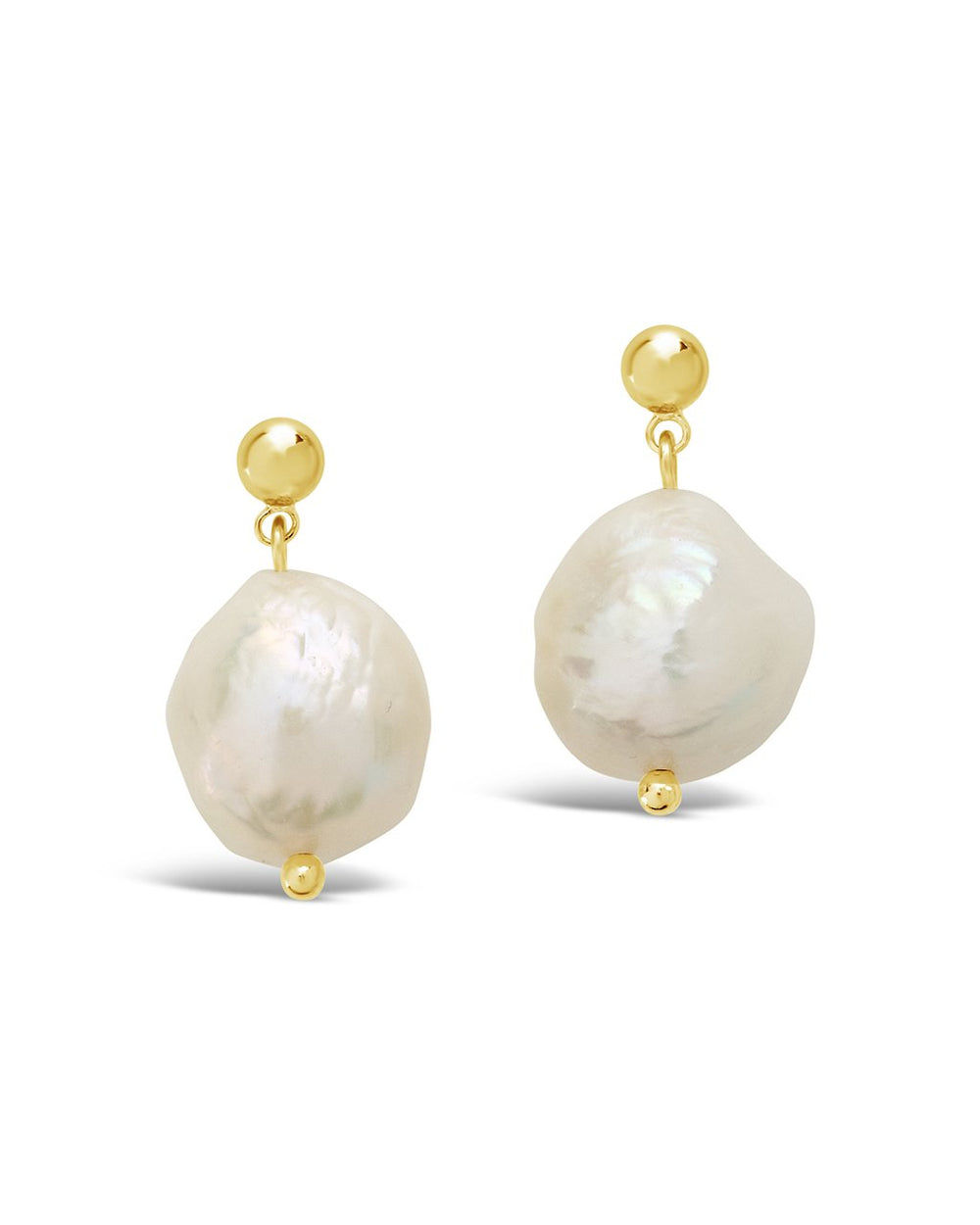 Large Single Pearl Drop Studs - Sterling Forever