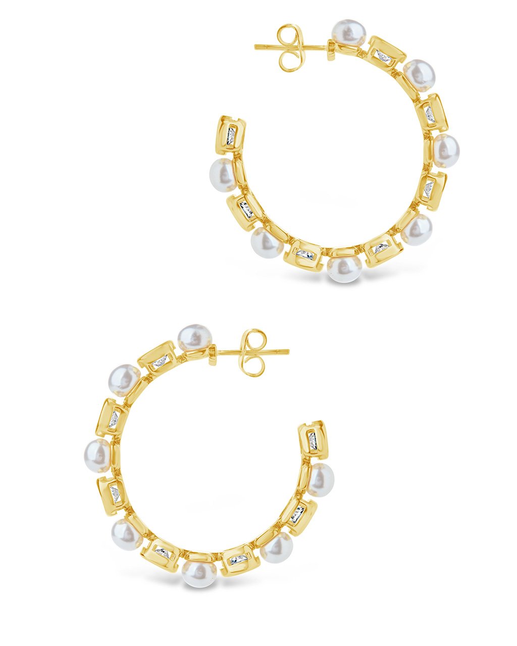 Theodora Gold Pearl Hoop Earring Sterling Forever
