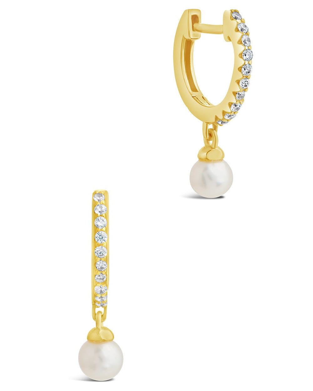 Sterling Silver Maggie Pearl Hoops Earring Sterling Forever Gold