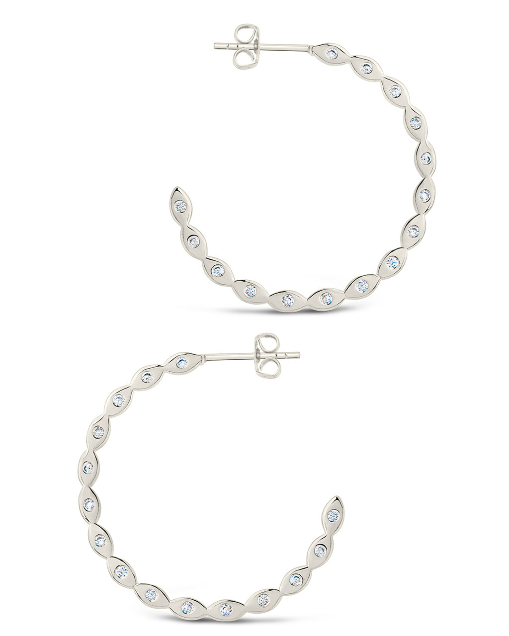 Ezell Hoops Earring Sterling Forever