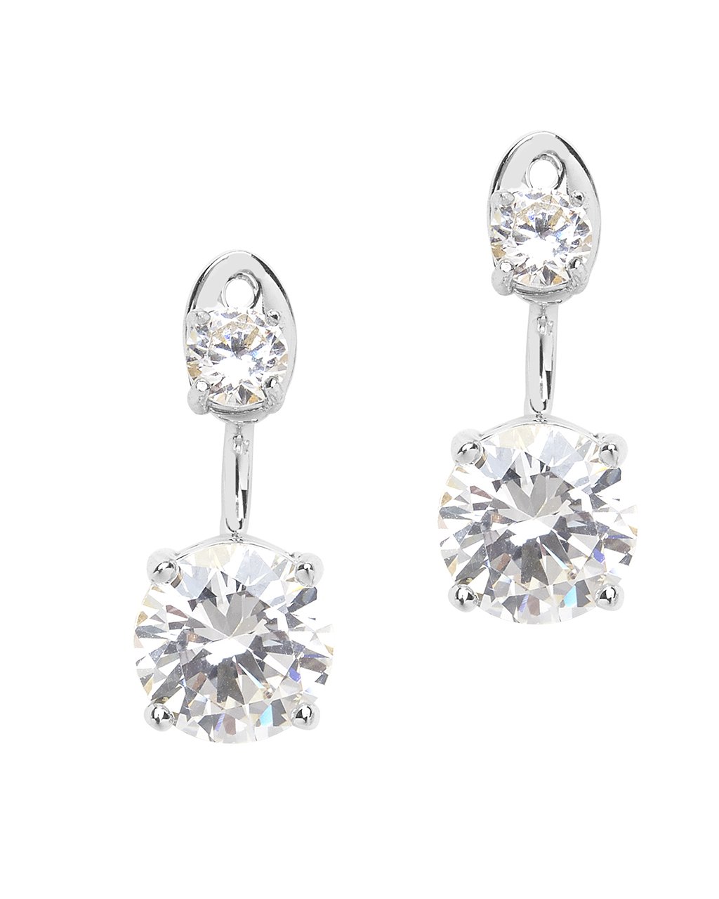 Brilliant CZ Stud Jacket Earrings - Sterling Forever