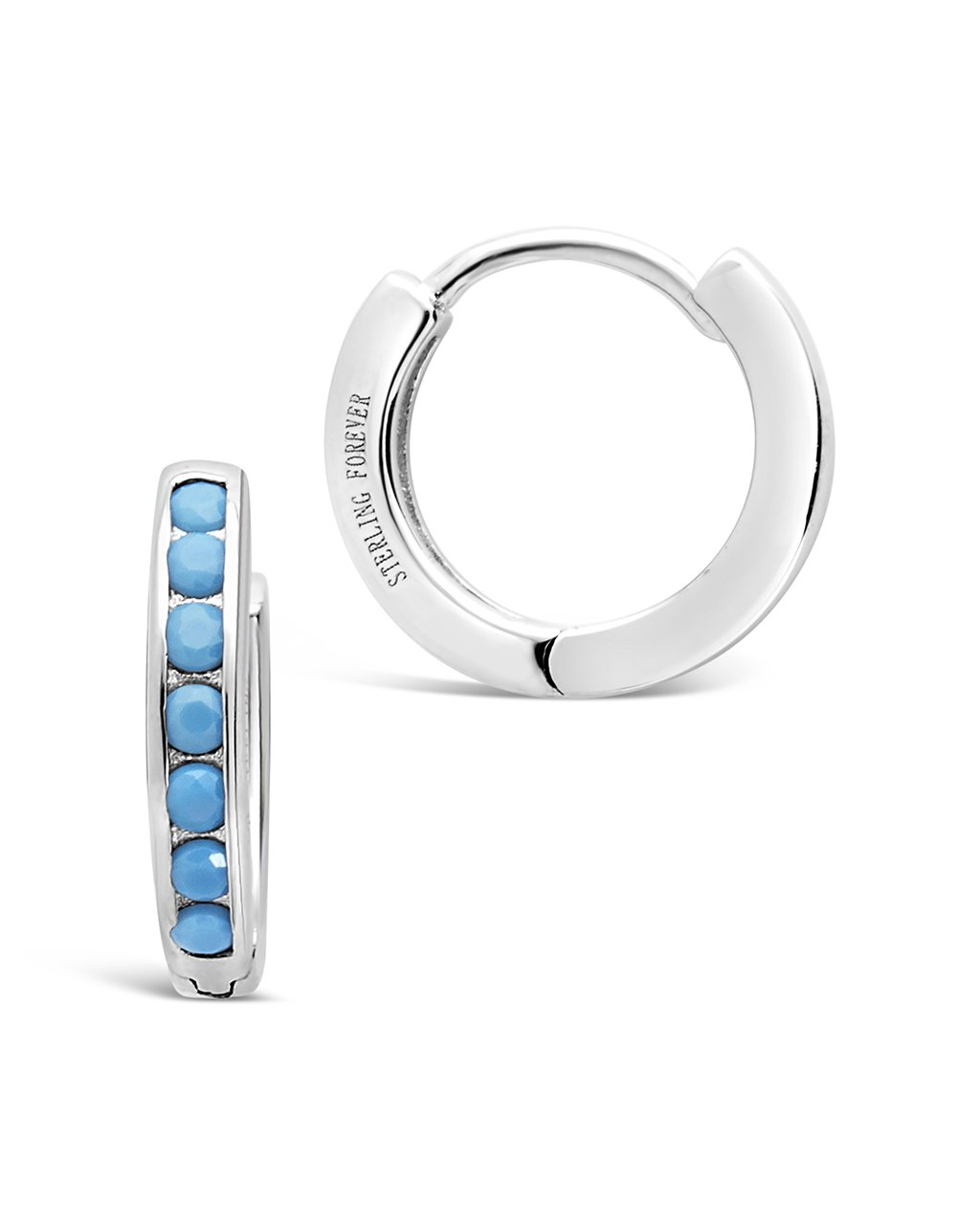 Sterling Silver CZ Micro Hoop Earrings - Sterling Forever