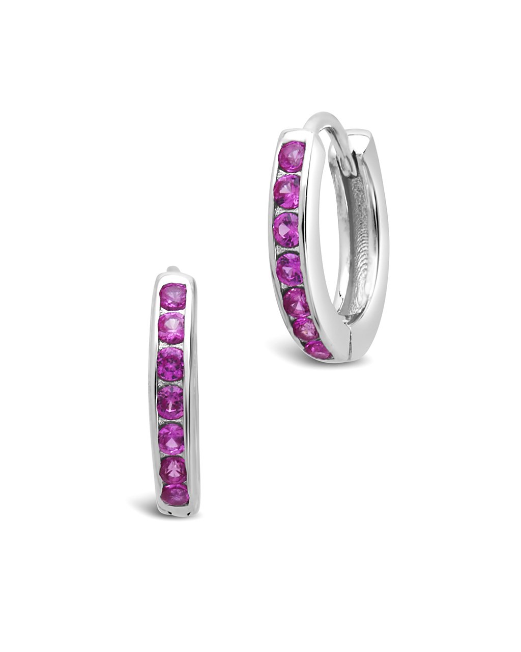 Sterling Silver CZ Micro Hoop Earrings - Sterling Forever