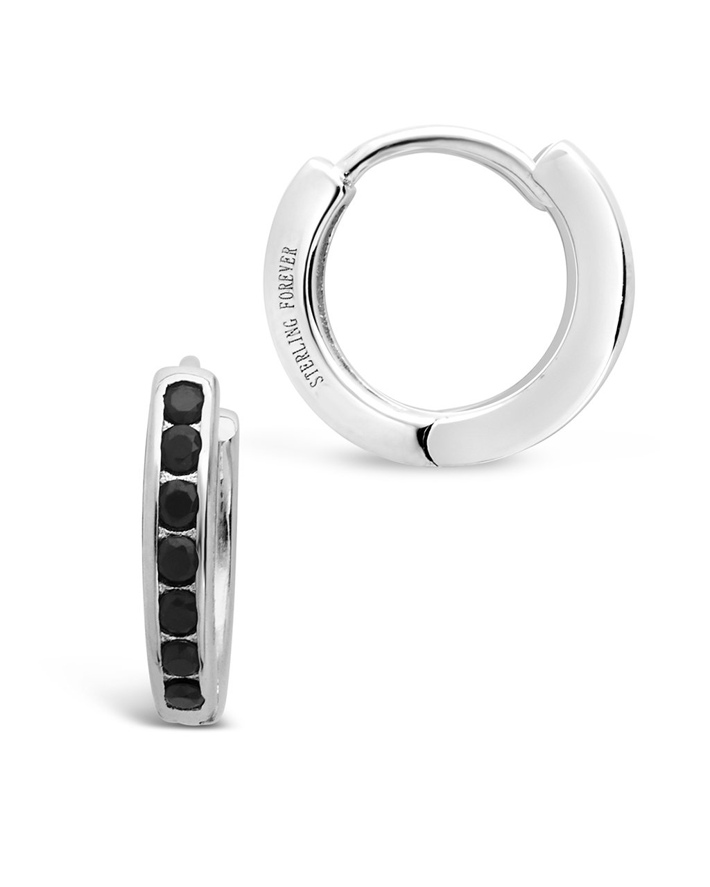 Sterling Silver CZ Micro Hoop Earrings - Sterling Forever