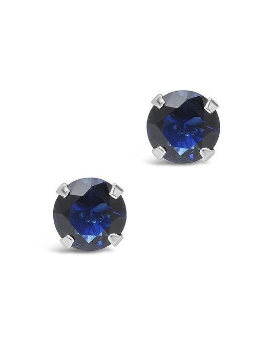 Sterling Silver 7mm Rainbow CZ Studs Earring Sterling Forever Sapphire