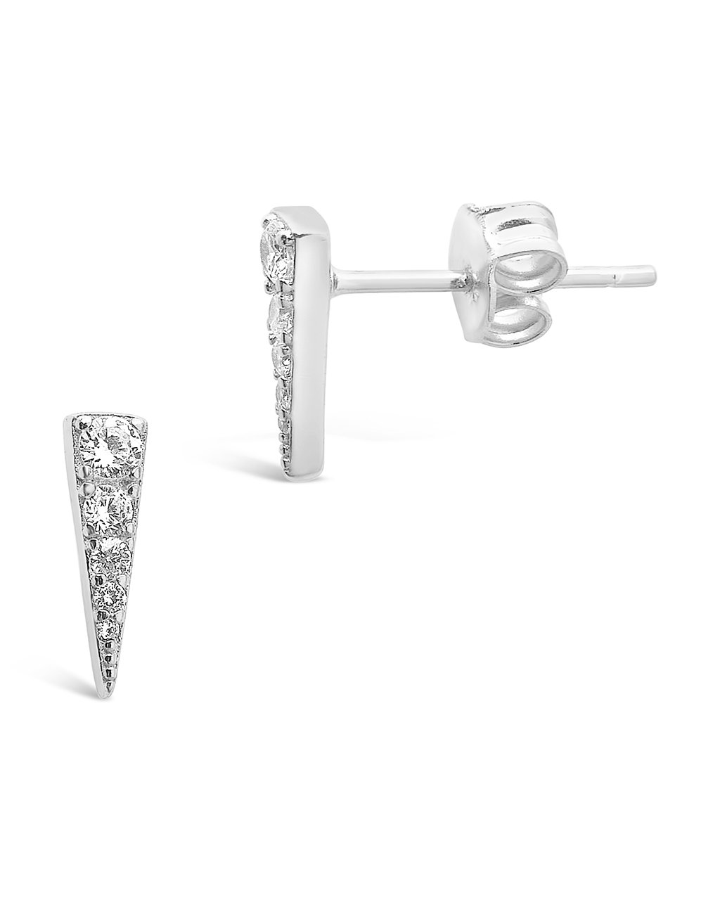 Sterling Silver CZ Pyramid Studs Earring Sterling Forever