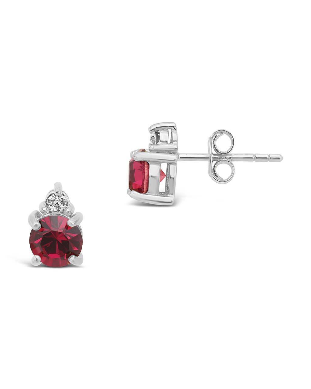 Sterling Silver Birthstone Studs Earring Sterling Forever Silver January / Garnet